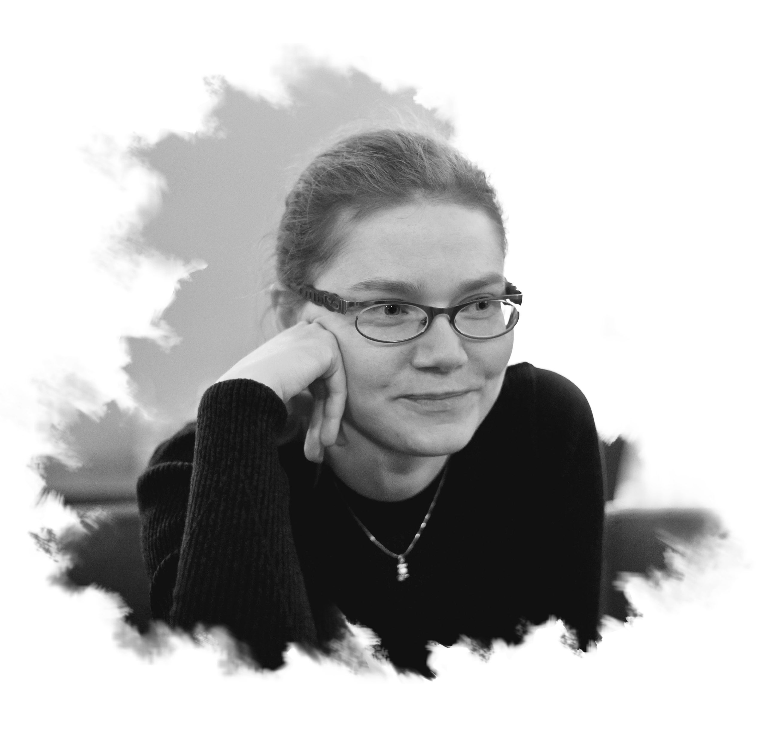 Ewa Młynarczyk na czarno-białym zdjęciu